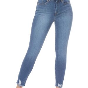 Sophia Vergara Rosa Curvy High Waist Ankle Skinny Jeans Distressed 2S Short EUC